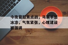 开云下载- 今夜葡超焦点战，马赛手感冰凉，气氛紧张，心理建设被强调